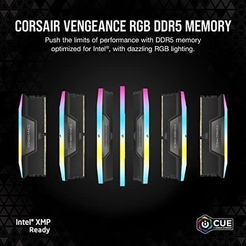 CORSAIR VENGEANCE RGB DDR5 RAM 32GB (2x16GB) 6000MHz CL30 AMD EXPO iCUE Compatible Computer Memory - Gray (CMH32GX5M2B6000Z30K)
