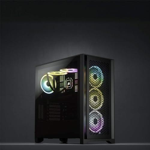 CORSAIR 4000D AIRFLOW Tempered Glass Mid-Tower ATX Case - High-Airflow - Cable Management System - Spacious Interior - Two Included 120 mm Fans - Black