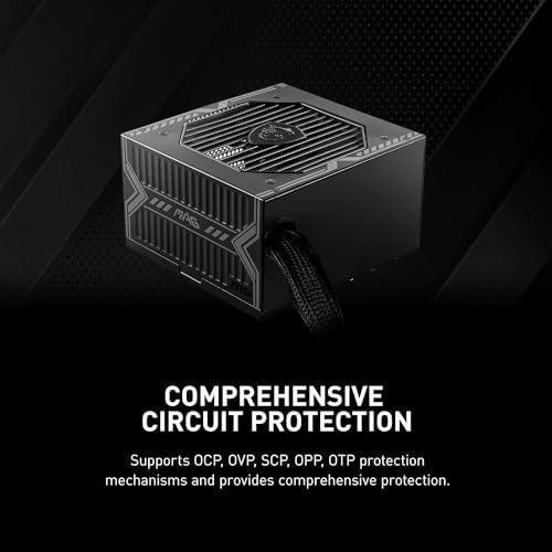 MSI MAG A550BN Gaming Power Supply - 80 Plus Bronze Certified 550W - Compact Size - ATX PSU