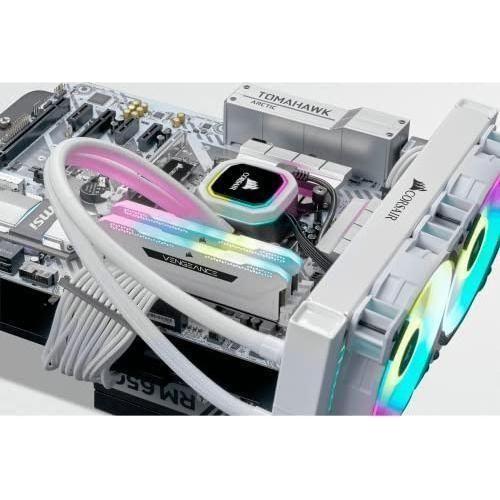 Corsair VENGEANCE RGB PRO SL DDR4 32GB (2x16GB) 3600MHz CL18 Intel XMP 2.0 AMD Ryzen iCUE Compatible Computer Memory - White (CMH32GX4M2D3600C18W)