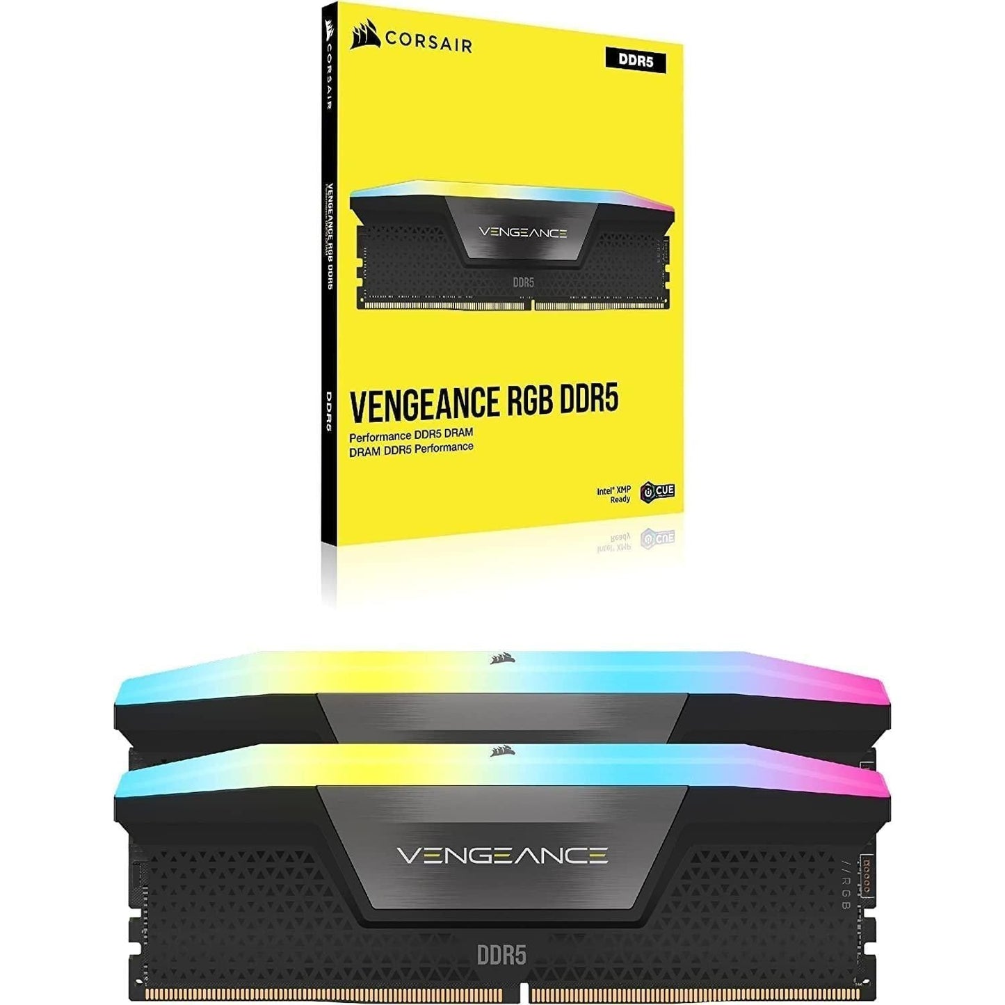 CORSAIR VENGEANCE RGB DDR5 RAM 32GB (2x16GB) 6000MHz CL36 Intel XMP iCUE Compatible Computer Memory - Black (CMH32GX5M2E6000C36)
