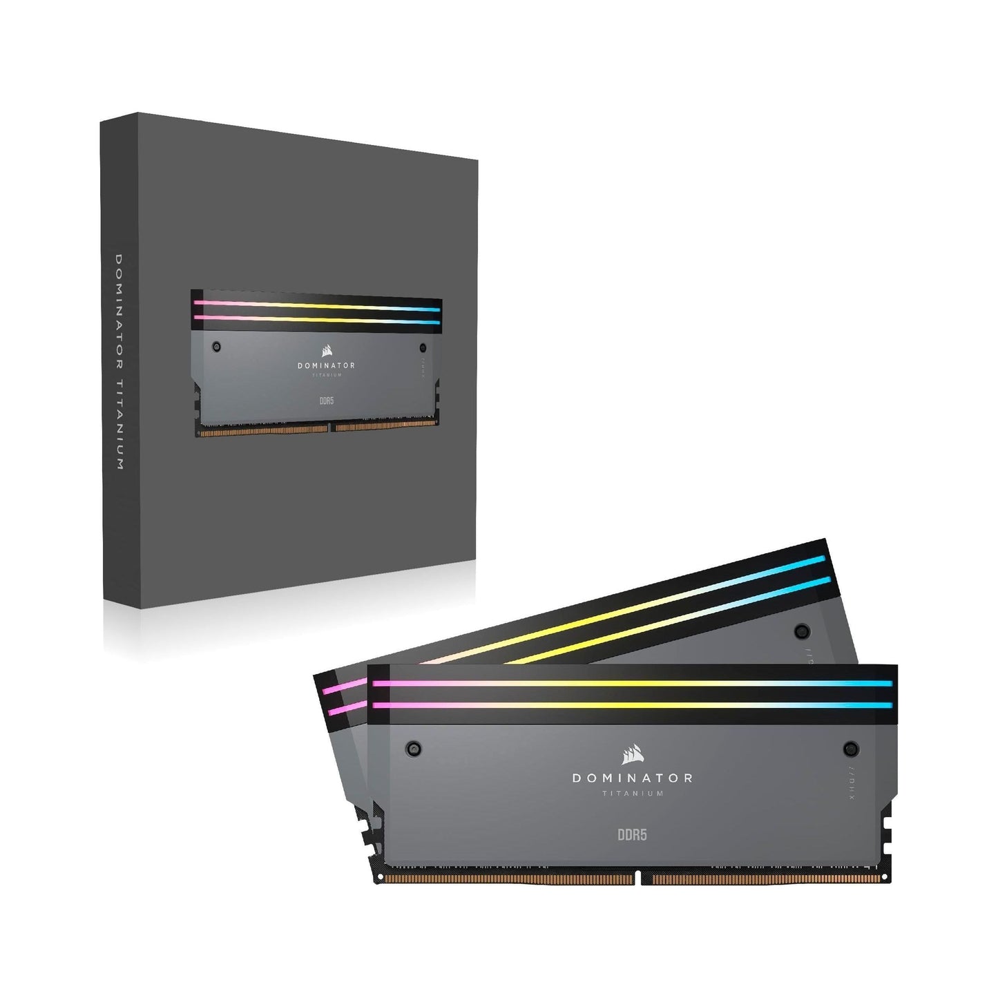 CORSAIR DOMINATOR TITANIUM RGB DDR5 RAM 64GB (2x32GB) DDR5 6000MHz CL30 AMD EXPO iCUE Compatible Computer Memory - Gray (CMP64GX5M2B6000Z30)