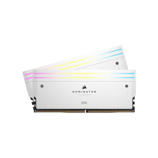 CORSAIR DOMINATOR TITANIUM RGB DDR5 RAM 32GB (2x16GB) DDR5 6000MHz CL30 Intel XMP iCUE Compatible Computer Memory - White (CMP32GX5M2B6000C30W)