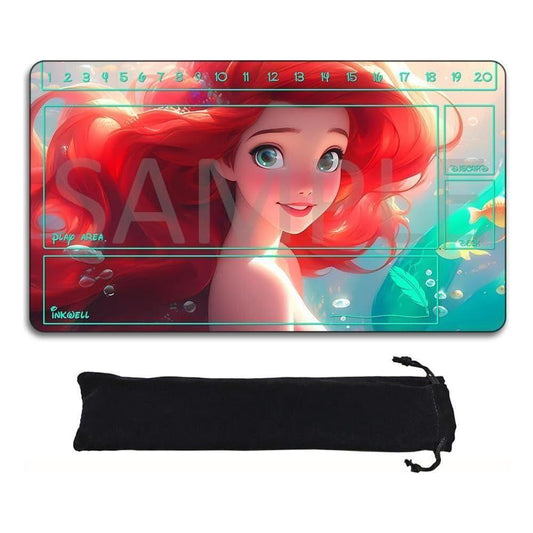 Lorcana Playmats Compatible TCG 24x14 Inches Gaming Mat, Non-Slip Rubber with Zones Play Mat and Free Storage Bag(DIS15)