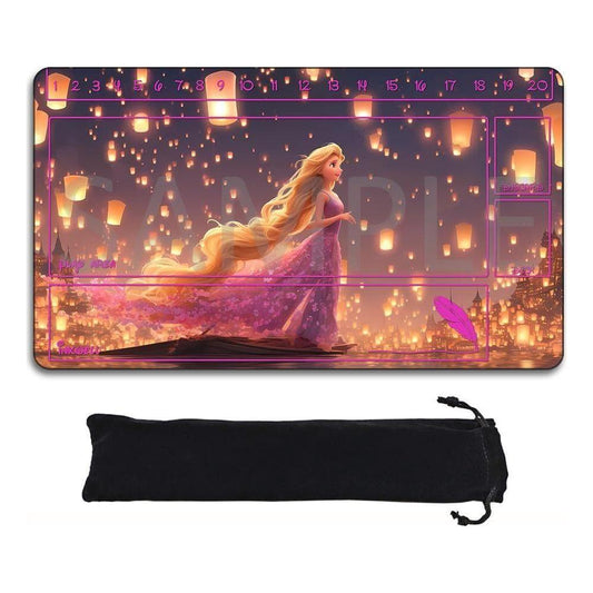 Lorcana Playmats Compatible TCG 24x14 Inches Gaming Mat, Non-Slip Rubber with Zones Play Mat and Free Storage Bag(DIS23)