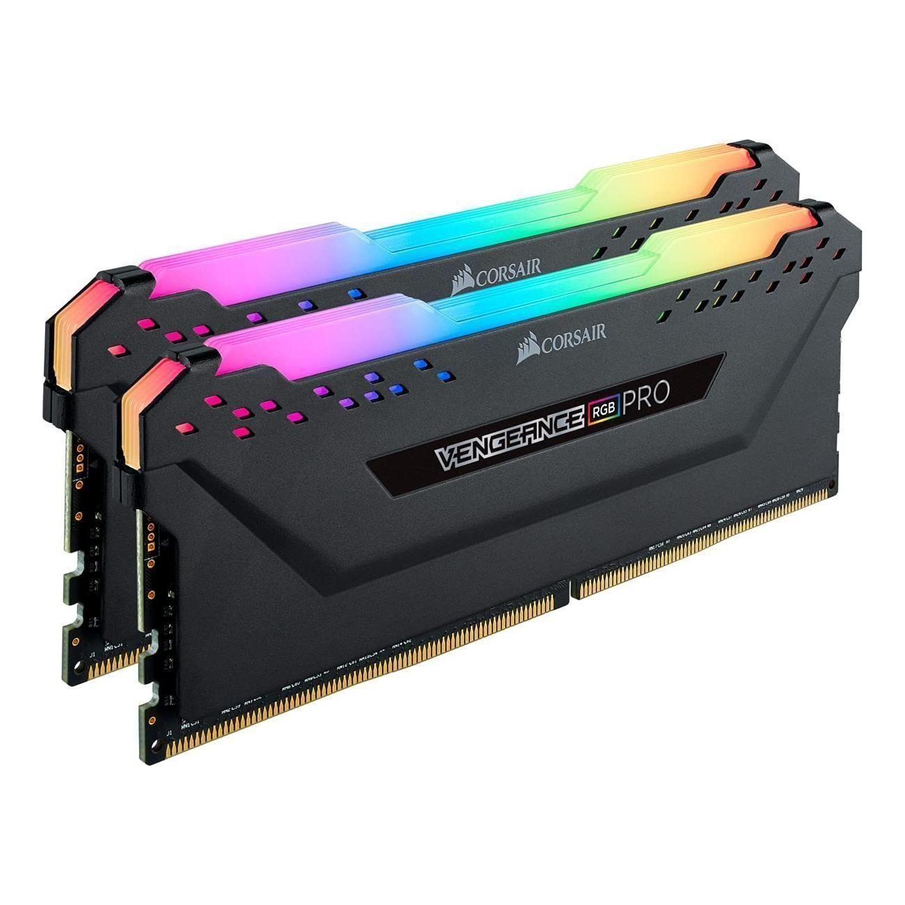 Corsair Vengeance RGB Pro 32GB (2x16GB) DDR4 3600 (PC4-28800) C18 AMD Optimized Memory – Black