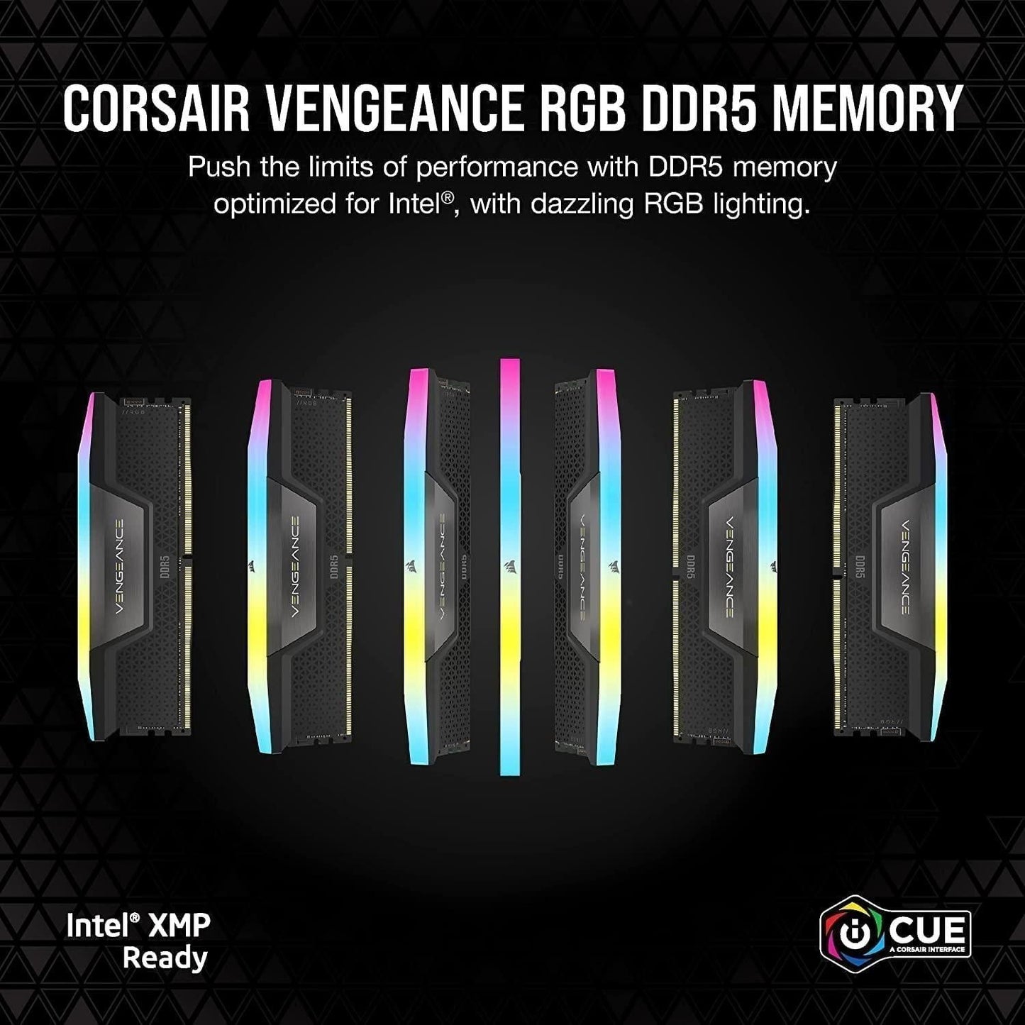 CORSAIR VENGEANCE RGB DDR5 RAM 32GB (2x16GB) 6000MHz CL36 Intel XMP iCUE Compatible Computer Memory - Black (CMH32GX5M2E6000C36)