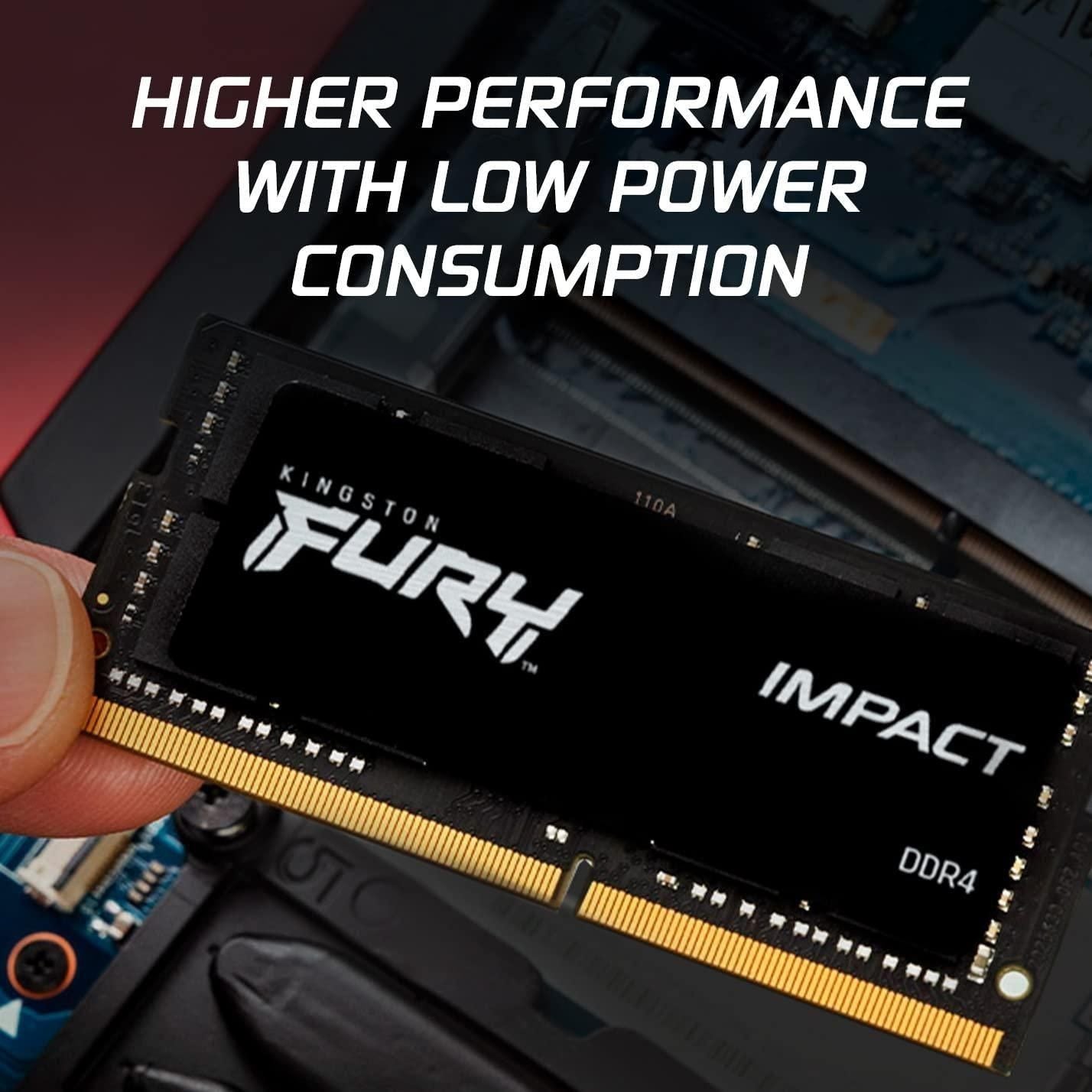 Kingston FURY Impact 32GB (2x16GB) 3200MT/s DDR4 CL20 Laptop Memory Kit of 2 | Intel XMP | AMD Ryzen | Plug n Play | Low Power Consumption | KF432S20IBK2/32