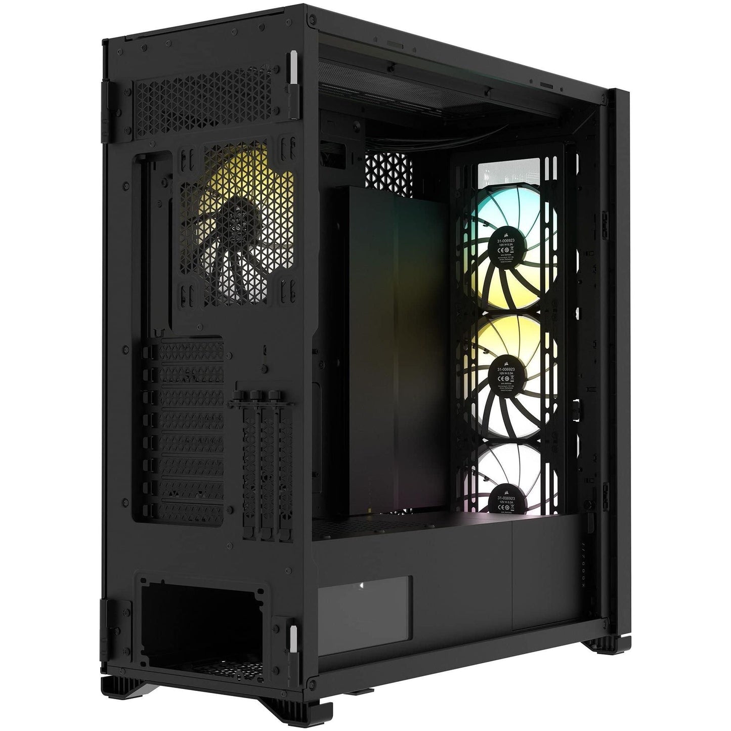 CORSAIR iCUE 7000X RGB Full-Tower ATX PC Case – Three Tempered Glass Panels – Spacious Interior – Easy Cable Management – 4x CORSAIR SP140 RGB ELITE Fans Included – Black