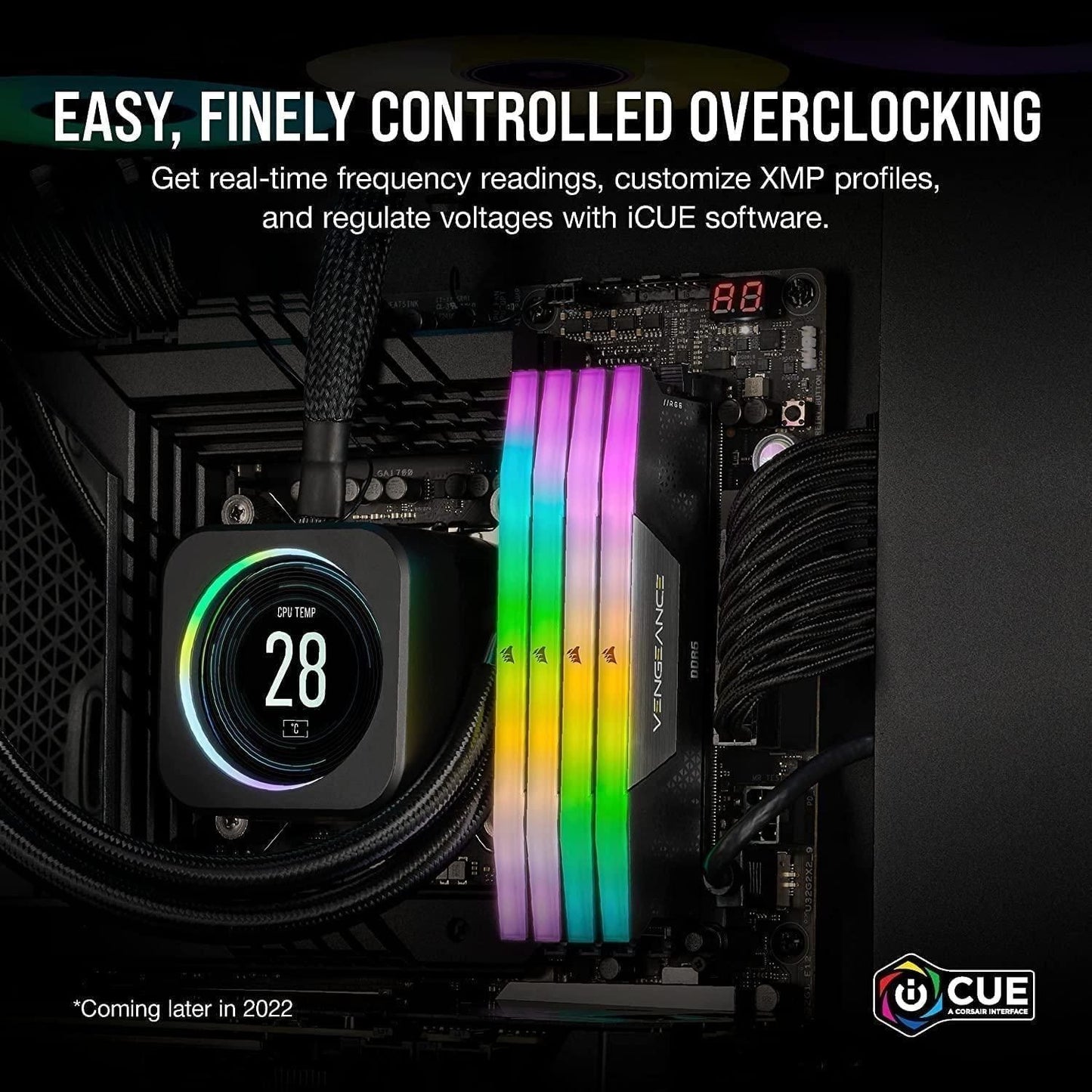 CORSAIR VENGEANCE RGB DDR5 RAM 32GB (2x16GB) 6000MHz CL36 Intel XMP iCUE Compatible Computer Memory - Black (CMH32GX5M2E6000C36)