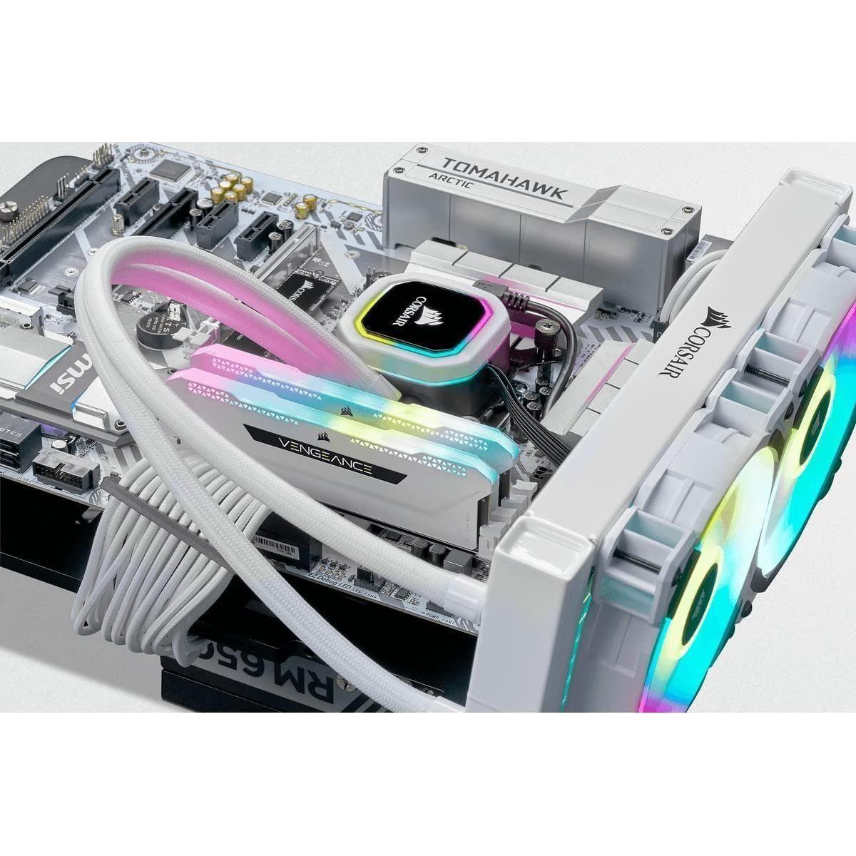 Corsair VENGEANCE RGB PRO SL DDR4 32GB (2x16GB) 3600MHz CL18 Intel XMP 2.0 AMD Ryzen iCUE Compatible Computer Memory - White (CMH32GX4M2D3600C18W)