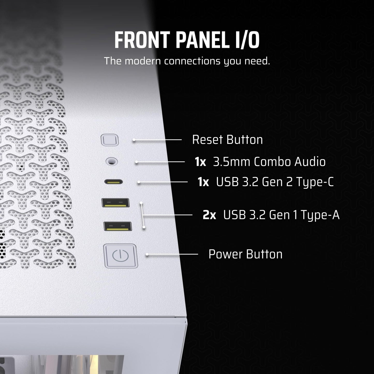 CORSAIR 3500X ARGB Mid-Tower ATX PC Case – Panoramic Tempered Glass – Reverse Connection Motherboard Compatible – 3X CORSAIR RS120 ARGB Fans Included – White