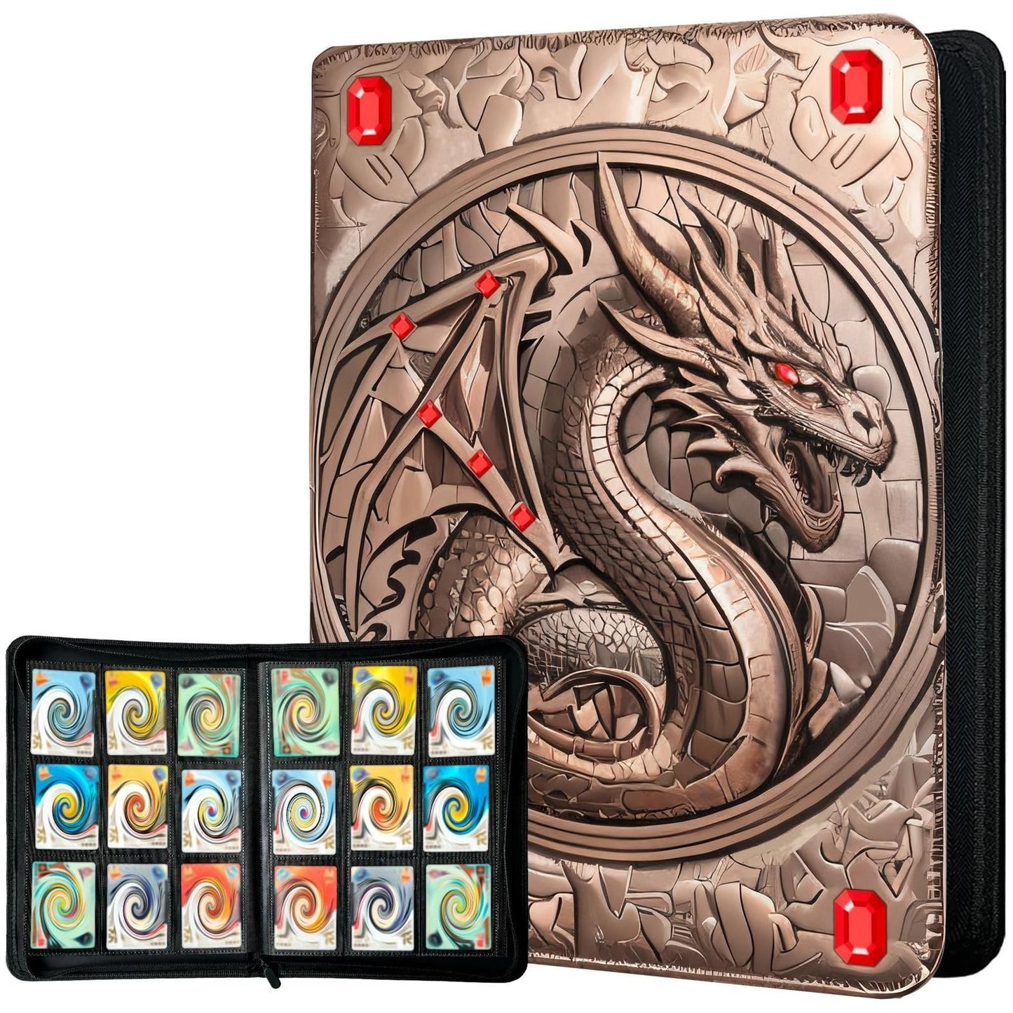 Card Binder 9 Pocket for Pokemon, 20 Double Sided Pages for 360 Side Loading Slots for Lorcana, Magic The Gathering, Board, Collectible or MTG, TCG Trading Card Game Protective Folder Album