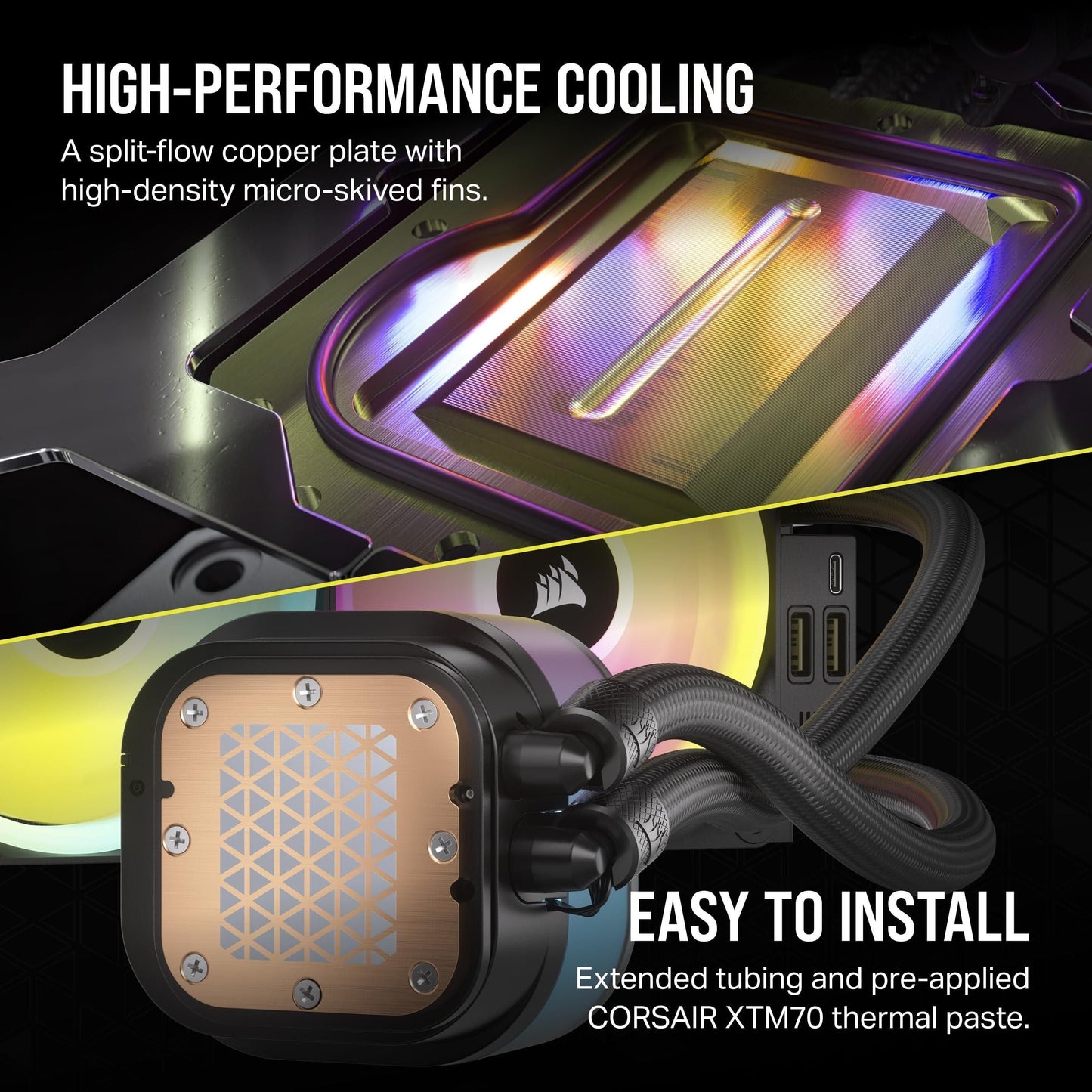 CORSAIR iCUE Link H150i LCD Liquid CPU Cooler - 360mm AIO - QX120 RGB Fans - 2.1” IPS LCD Screen - Fits Intel LGA 1700, AMD AM5 - iCUE Link System Hub Included - Black
