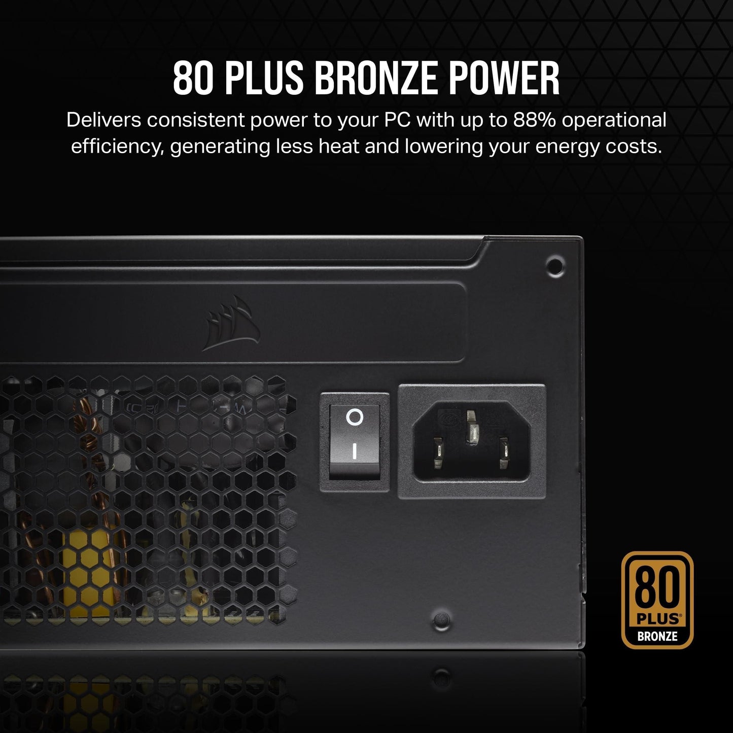 CORSAIR CX550 80 Plus Bronze Non Modular Low-Noise ATX 550 Watt Power Supply - NA - Black