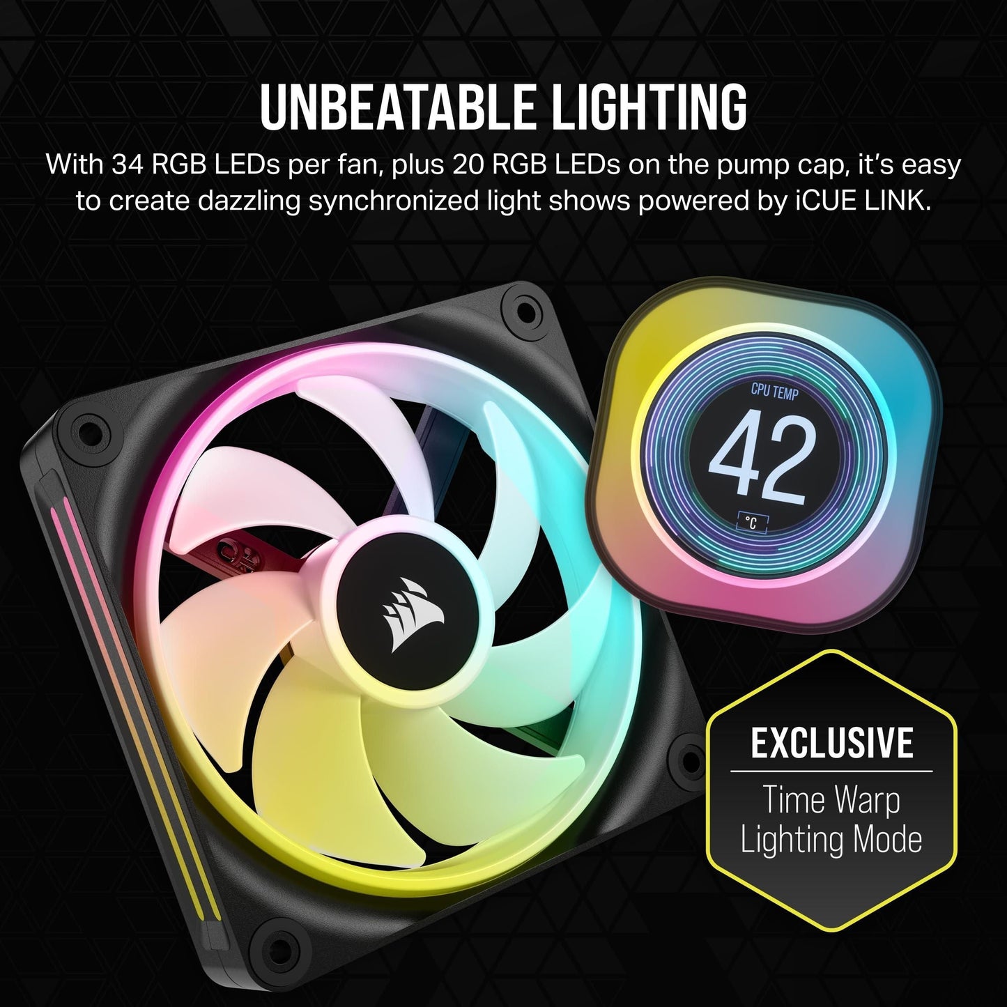 CORSAIR iCUE Link H150i LCD Liquid CPU Cooler - 360mm AIO - QX120 RGB Fans - 2.1” IPS LCD Screen - Fits Intel LGA 1700, AMD AM5 - iCUE Link System Hub Included - Black