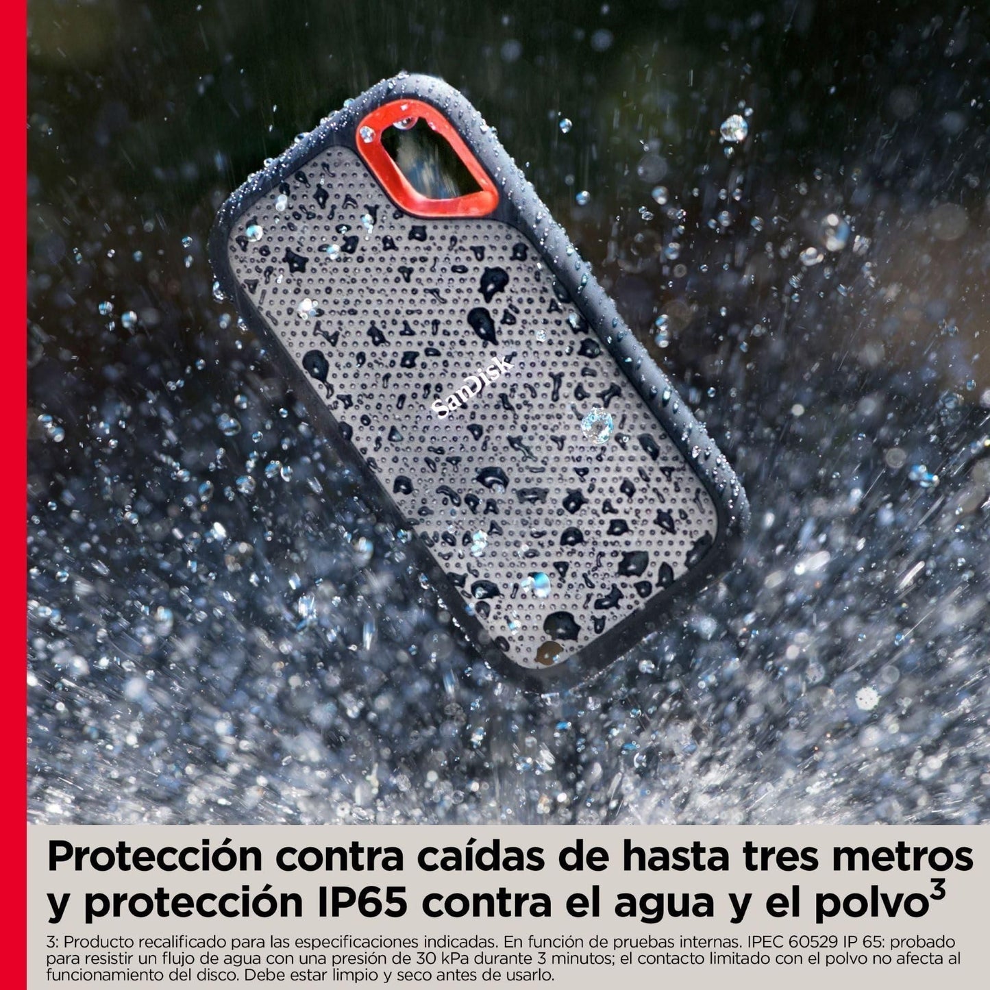 SanDisk 500GB Extreme Portable SSD - Up to 1050MB/s, USB-C, USB 3.2 Gen 2, IP65 Water and Dust Resistance, Updated Firmware - External Solid State Drive - SDSSDE61-500G-G25