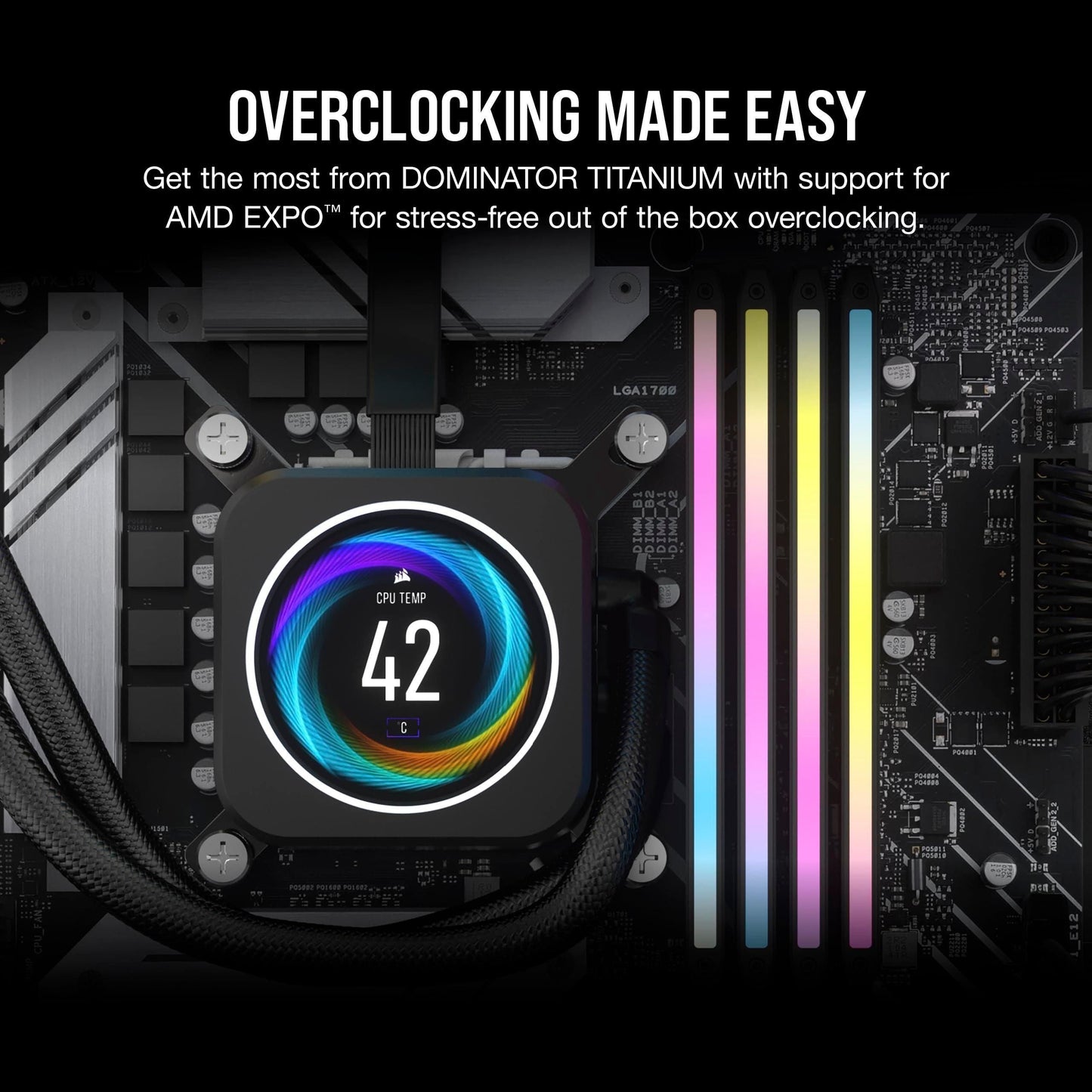 CORSAIR DOMINATOR TITANIUM RGB DDR5 RAM 64GB (2x32GB) DDR5 6000MHz CL30 AMD EXPO iCUE Compatible Computer Memory - Gray (CMP64GX5M2B6000Z30)