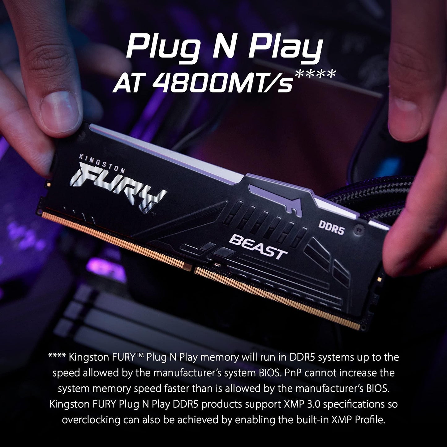 Kingston FURY Beast RGB 32GB (2x16GB) 5200MT/s DDR5 CL36 Desktop Memory Kit of 2 | Infrared Sync Technology | AMD Expo | Plug N Play | KF552C36BBEAK2-32