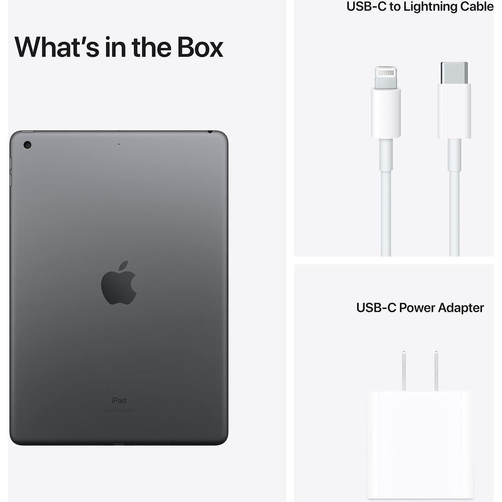 Apple iPad (9th Generation): with A13 Bionic chip, 10.2-inch Retina Display, 64GB, Wi-Fi, 12MP front/8MP Back Camera, Touch ID, All-Day Battery Life – Space Gray
