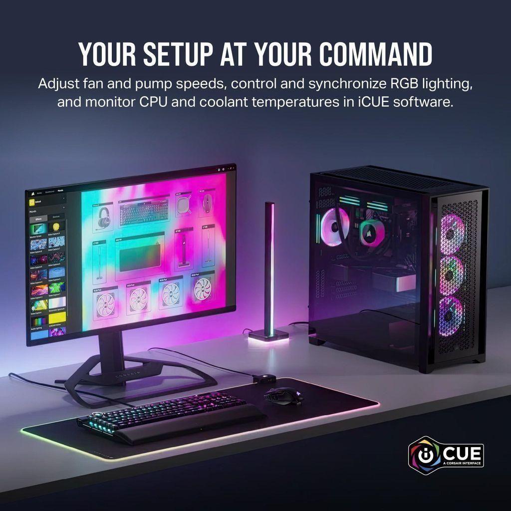 Corsair iCUE LINK QX120 RGB 120mm Magnetic Dome RGB Fans - Triple Fan Starter Kit with iCUE LINK System Hub - Black - Select Tronix