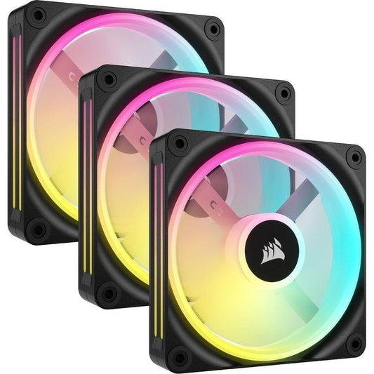 Corsair iCUE LINK QX120 RGB 120mm Magnetic Dome RGB Fans - Triple Fan Starter Kit with iCUE LINK System Hub - Black - Select Tronix