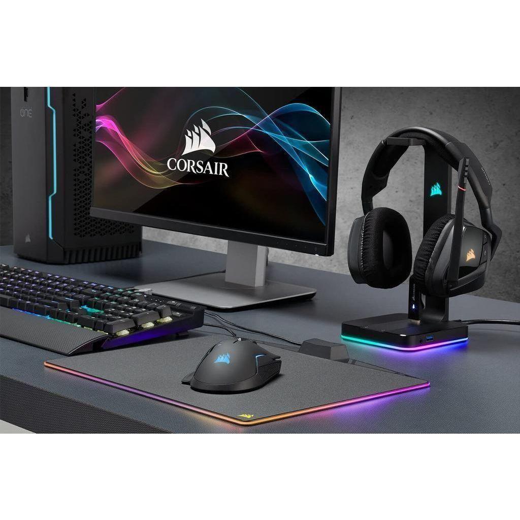Corsair ST100 RGB Premium Headset Stand with 7.1 Surround Sound - 3.5mm and 2xUSB 3.0,Aluminum - Select Tronix