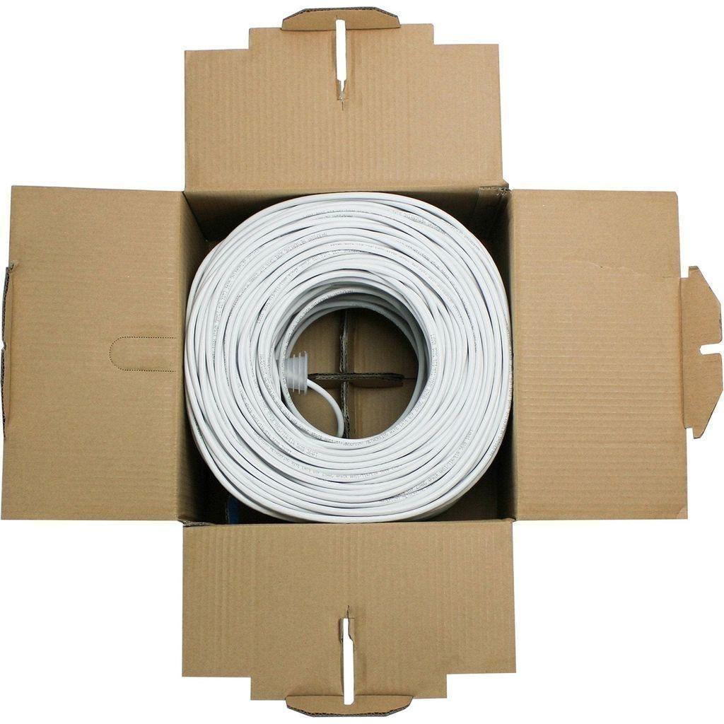 NavePoint Cat6 (CCA), 500ft, White, Solid Bulk Ethernet Cable, 550MHz, 23AWG 4 Pair, Unshielded Twisted Pair (UTP) - Select Tronix