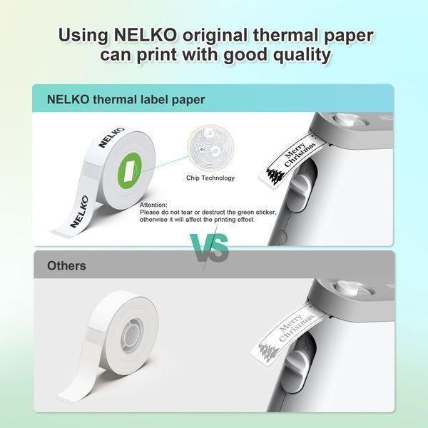 Nelko Label Maker Machine with Tape, P21 Portable Bluetooth Label Printer, Wireless Built-in Cutter Sticker Maker Mini Label Makers with Multiple Templates for Organizing Storage Office Home, Black - Select Tronix