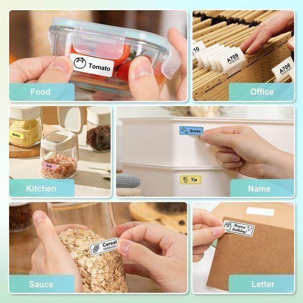 Nelko Label Maker Machine with Tape, P21 Portable Bluetooth Label Printer, Wireless Built-in Cutter Sticker Maker Mini Label Makers with Multiple Templates for Organizing Storage Office Home, Black - Select Tronix