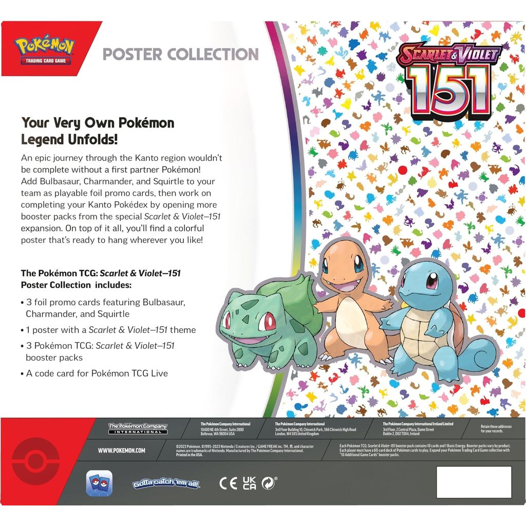 Pokemon TCG Scarlet & Violet 3.5 Pokemon 151 Poster Collection - Select Tronix