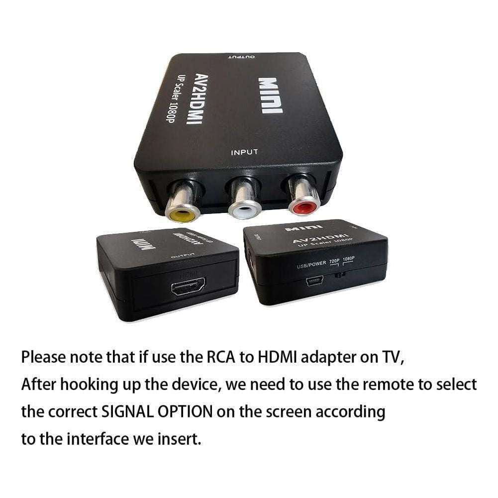 PUTELTAL RCA to HDMI Converter, AV to HDMI Converter Pack Set, 1080P RCA Composite CVBS Video Audio Converter Adapter for Wii PAL/NTSC/DVD Players/TV/PC/ PS3/ STB/Xbox VHS/VCR & More - Select Tronix
