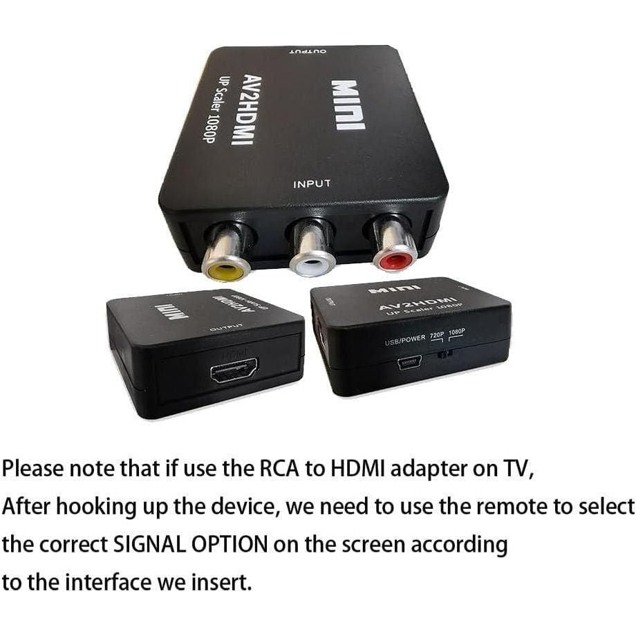 PUTELTAL RCA to HDMI Converter, AV to HDMI Converter Pack Set, 1080P RCA Composite CVBS Video Audio Converter Adapter for Wii PAL/NTSC/DVD Players/TV/PC/ PS3/ STB/Xbox VHS/VCR & More - Select Tronix