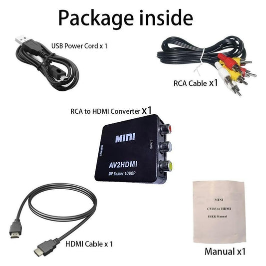 PUTELTAL RCA to HDMI Converter, AV to HDMI Converter Pack Set, 1080P RCA Composite CVBS Video Audio Converter Adapter for Wii PAL/NTSC/DVD Players/TV/PC/ PS3/ STB/Xbox VHS/VCR & More - Select Tronix