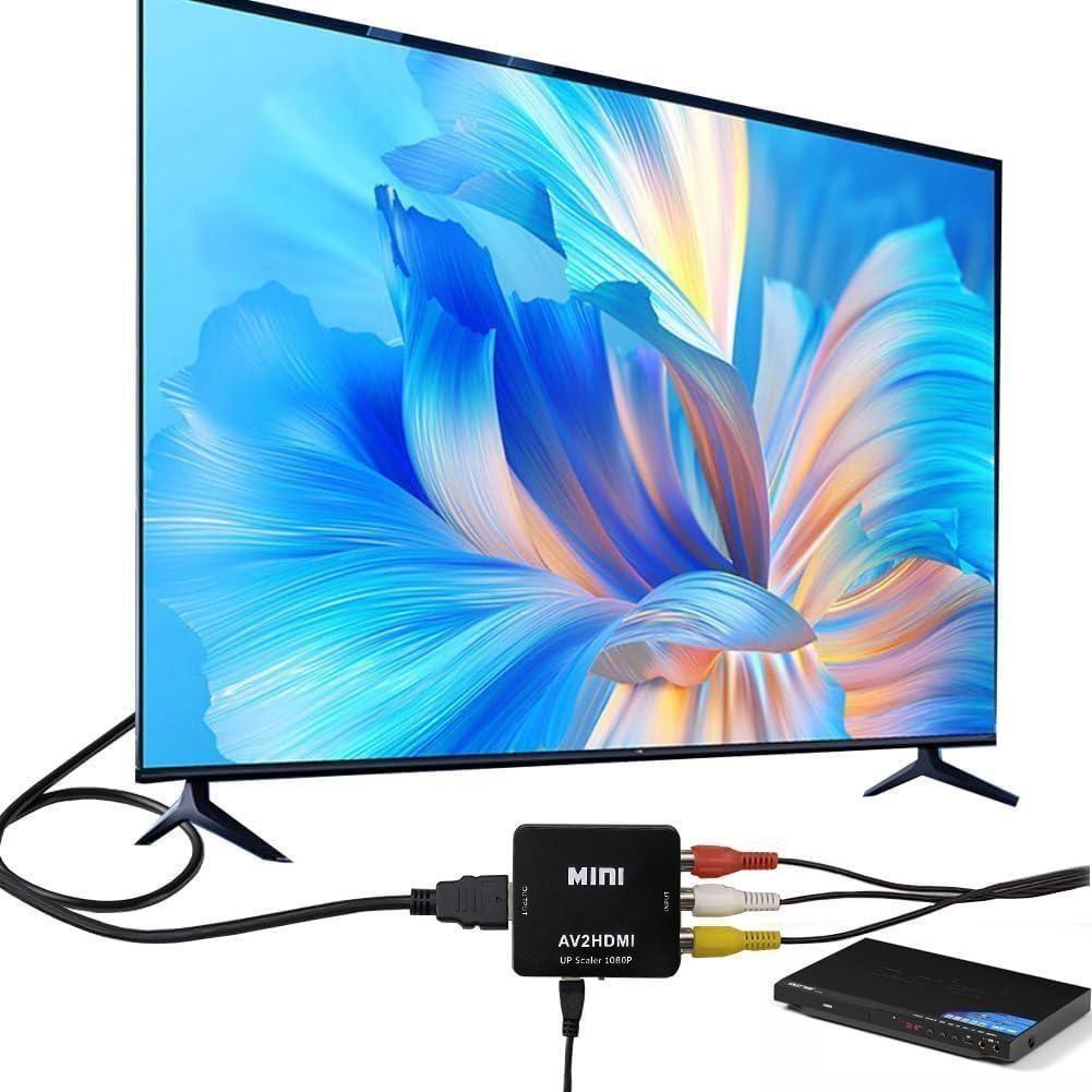 PUTELTAL RCA to HDMI Converter, AV to HDMI Converter Pack Set, 1080P RCA Composite CVBS Video Audio Converter Adapter for Wii PAL/NTSC/DVD Players/TV/PC/ PS3/ STB/Xbox VHS/VCR & More - Select Tronix