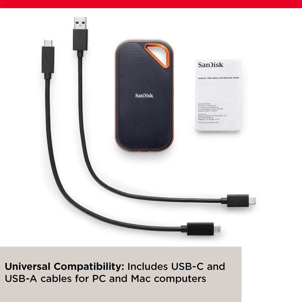 SanDisk 1TB Extreme PRO Portable SSD - Up to 2000MB/s - USB-C, USB 3.2 Gen 2x2, IP65 Water and Dust Resistance, Updated Firmware - External Solid State Drive - SDSSDE81-1T00-G25 - Select Tronix