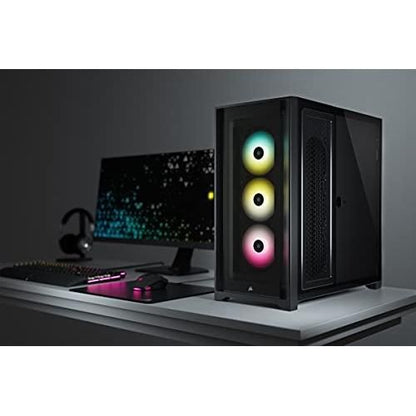 Corsair iCUE 5000X RGB Tempered Glass Mid-Tower ATX PC Smart Case - Black