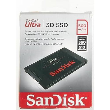 SanDisk Ultra 3D NAND 500GB Internal SSD - SATA III 6 Gb/s, 2.5 Inch /7 mm, Up to 560 MB/s - SDSSDH3-500G-G26