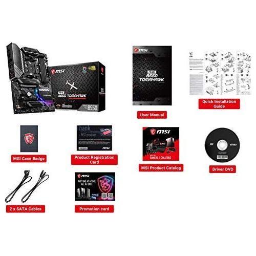 MSI MAG B550 TOMAHAWK Gaming Motherboard (AMD AM4, DDR4, PCIe 4.0, SATA 6Gb/s, M.2, USB 3.2 Gen 2, HDMI/DP, ATX, AMD Ryzen 5000 Series processors)