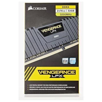 Corsair VENGEANCE LPX DDR4 RAM 32GB (2x16GB) 3200MHz CL16 Intel XMP 2.0 Computer Memory - Black (CMK32GX4M2E3200C16)