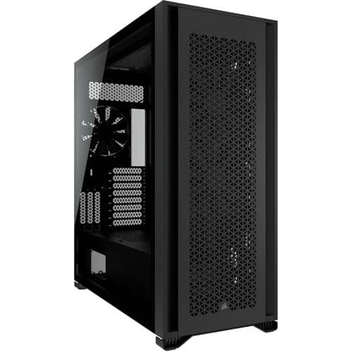 CORSAIR 7000D AIRFLOW Full-Tower ATX PC Case – High-Airflow Front Panel – Spacious Interior – Easy Cable Management – 3x 140mm AirGuide Fans with PWM Repeater Included – Black