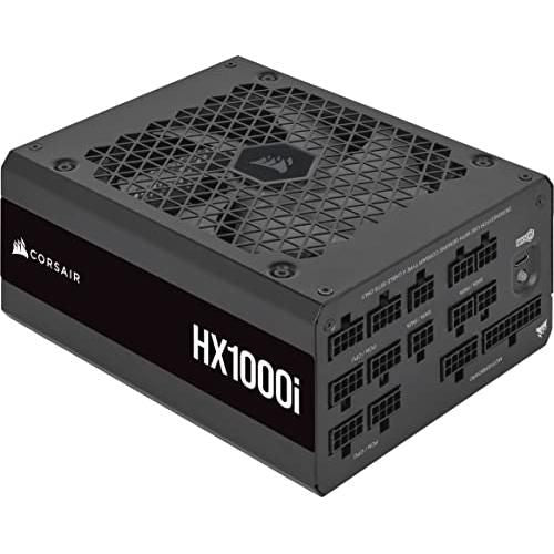 Corsair HX1000i Fully Modular Ultra-Low Noise ATX Power Supply - ATX 3.0 & PCIe 5.0 Compliant - Fluid Dynamic Bearing Fan - CORSAIR iCUE Software Compatible - 80 Plus Platinum Efficiency - Black