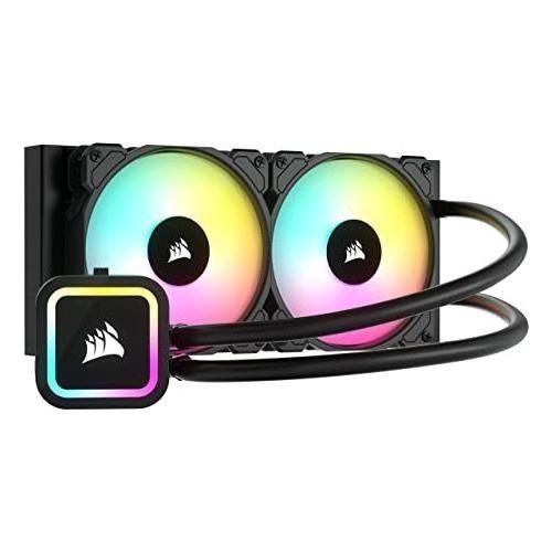 Corsair H100x RGB Elite Liquid CPU Cooler For Desktop - 32 Dynamic LEDs SP120 Series PWM Fans with AirGuide Technology Intel® LGA 1700, 1200, 115X, 2066, AMD® AM5/AM4 Sockets Black, 240mm AIO