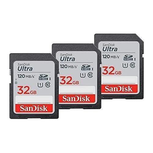 SanDisk 32GB 3-Pack Ultra SDHC UHS-I Memory Card (3x32GB) - SDSDUN4-032G-GN6IM [Older Version]