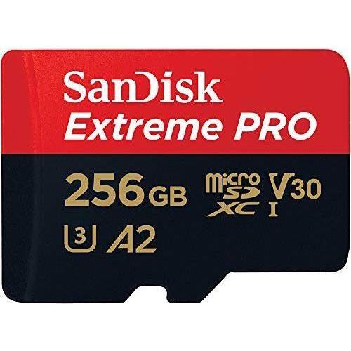 SanDisk 256GB Extreme PRO® microSD™ UHS-I Card with Adapter C10, U3, V30, A2, 200MB/s Read 140MB/s Write SDSQXCD-256G-GN6MA