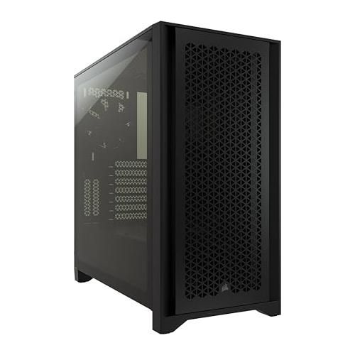 CORSAIR 4000D AIRFLOW Tempered Glass Mid-Tower ATX Case - High-Airflow - Cable Management System - Spacious Interior - Two Included 120 mm Fans - Black