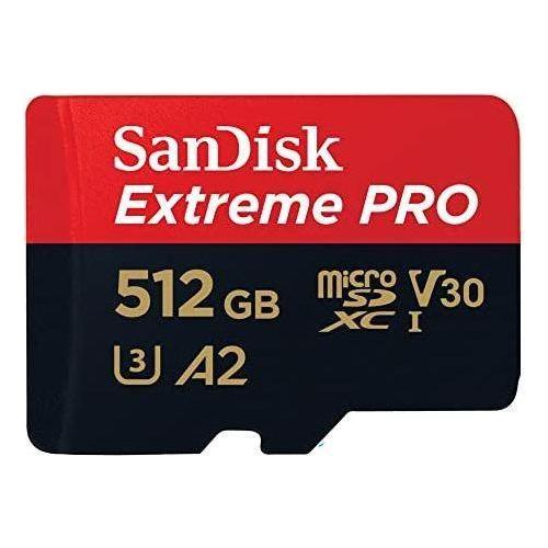 SanDisk Extreme PRO microSDXC UHS-I Memory Card 512 GB + Adapter & RescuePRO Deluxe (for Smartphones, Action Cameras or Drones, A2, Class 10, V30, U3, 200 MB/s Transfer)