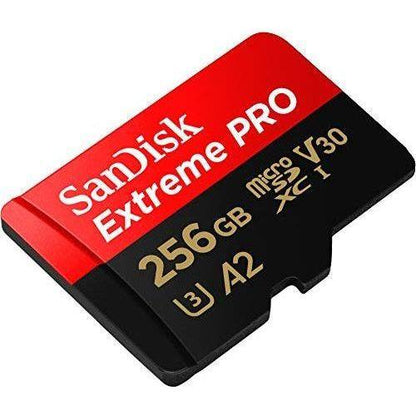 SanDisk 256GB Extreme PRO® microSD™ UHS-I Card with Adapter C10, U3, V30, A2, 200MB/s Read 140MB/s Write SDSQXCD-256G-GN6MA