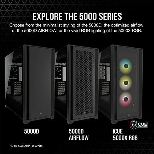 Corsair iCUE 5000X RGB Tempered Glass Mid-Tower ATX PC Smart Case - Black