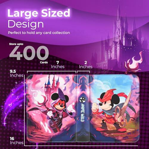 Anime Card Binder - TCG Trading Card Holder Compatible with Lorcana Cards - 400 Pockets Capacity (400 Cards) (400 Cards)